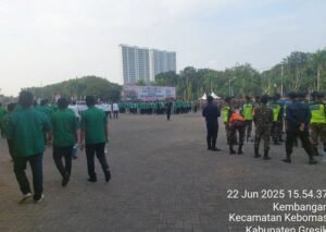 PC GP Ansor Gresik Gelar Apel Akbar Pengukuhan 3.000 Kader Patriot Ketahanan Pangan di Halaman Pemkab Gresik